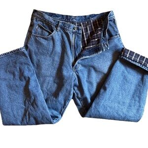 L.L. Bean Men’s Double L Relaxed Fit Flannel Lined Denim Jeans 100% Cotton